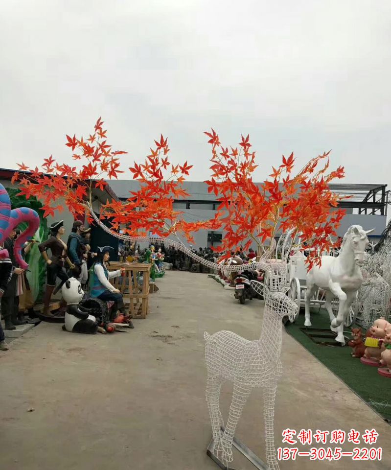 三明不锈钢麋鹿雕塑精美的艺术品