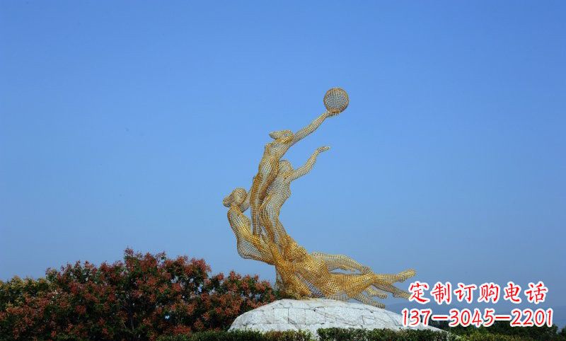 三明精致的不锈钢女排雕塑