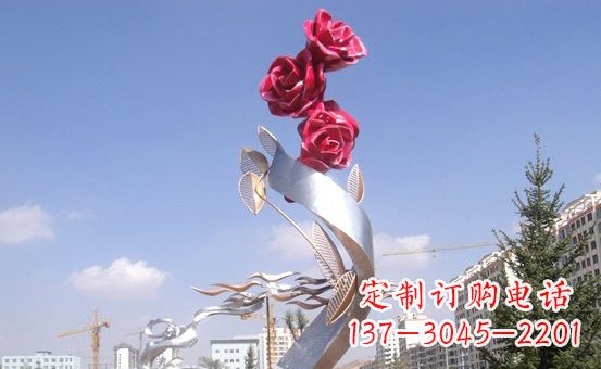 三明不锈钢玫瑰雕塑精致的艺术之美
