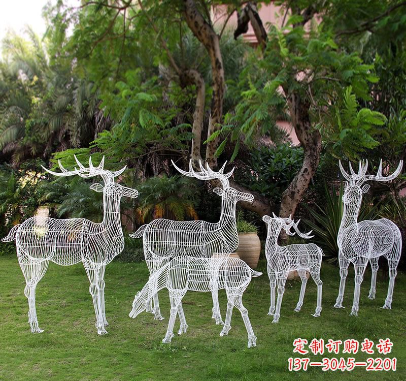 三明不锈钢梅花鹿雕塑美丽的象征