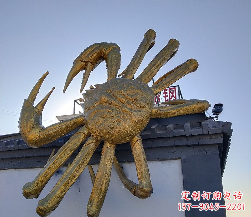 三明不锈钢螃蟹雕塑精美而又经久不衰