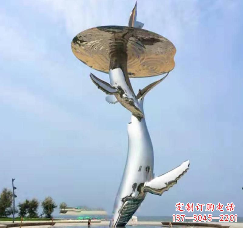 三明不锈钢海豚雕塑精美的艺术品