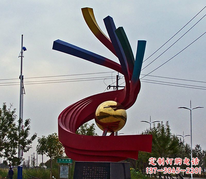 三明不锈钢飘带雕塑艺术与自然的完美结合
