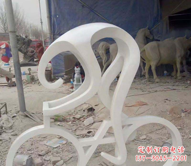 三明不锈钢自行车雕塑——景观的点缀