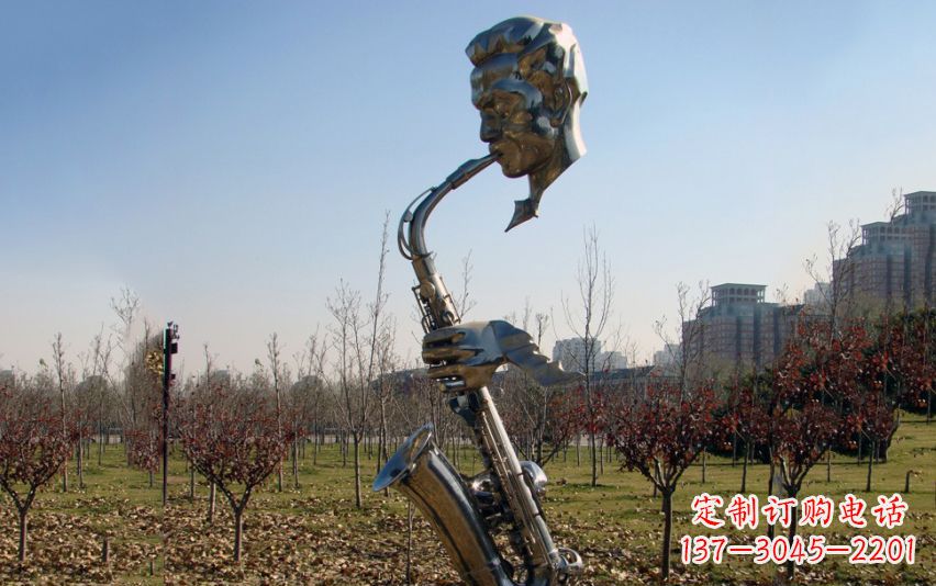 三明不锈钢萨克斯雕塑流动的美丽