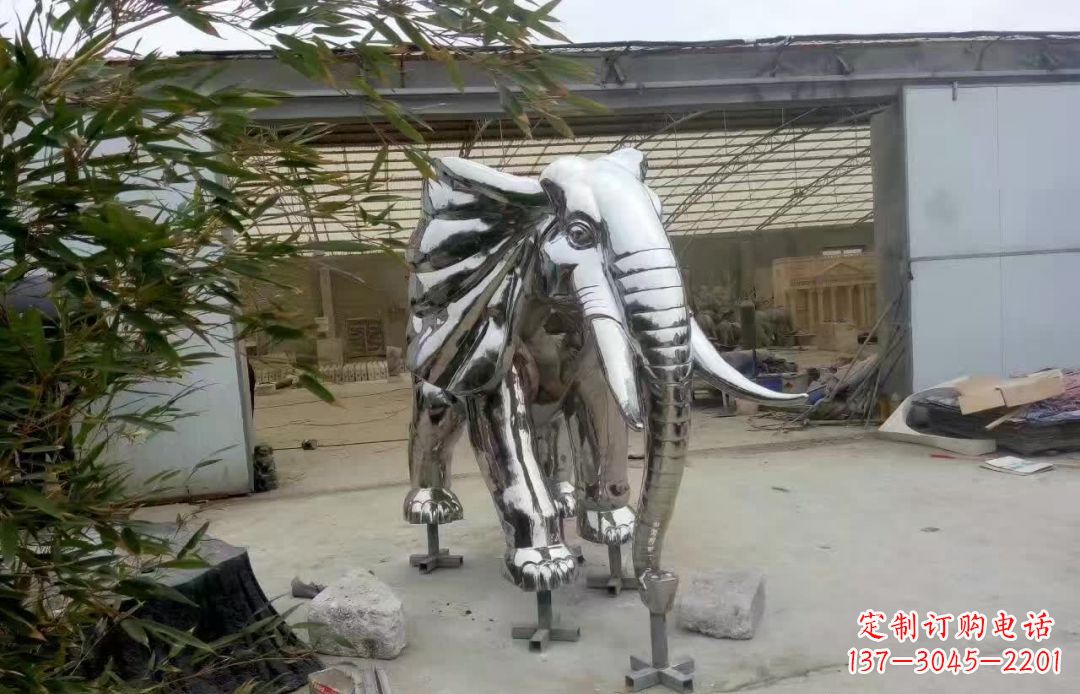 三明大象雕塑——装饰不锈钢售楼部