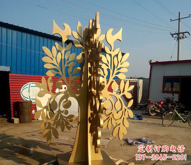 三明不锈钢树叶园林景观雕塑——美妙绝伦的艺术之作