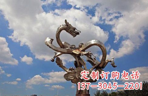 三明不锈钢双龙戏珠雕塑——千古传说的艺术瑰宝