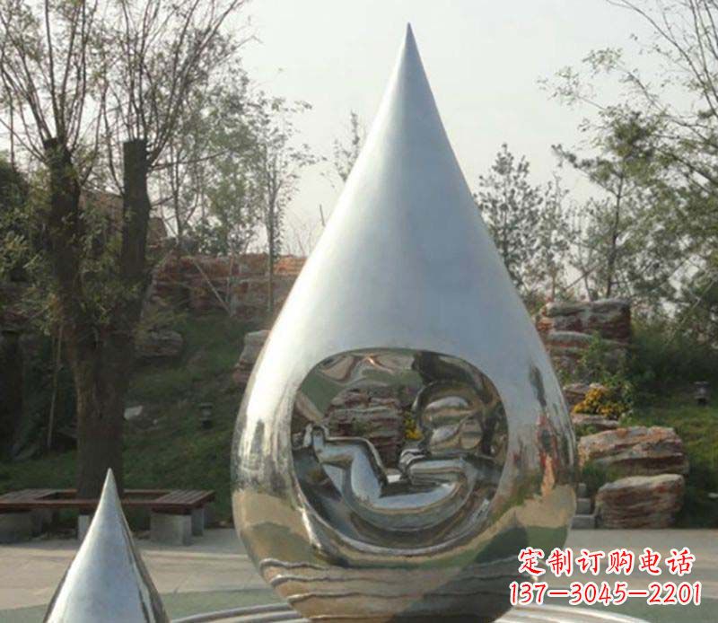 三明不锈钢水滴雕塑精致简约的艺术之美