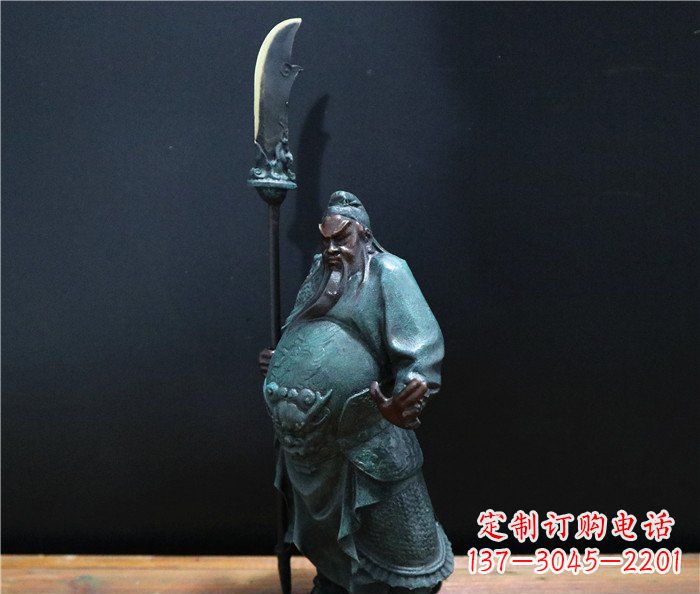 三明玻璃钢仿铜关公雕塑