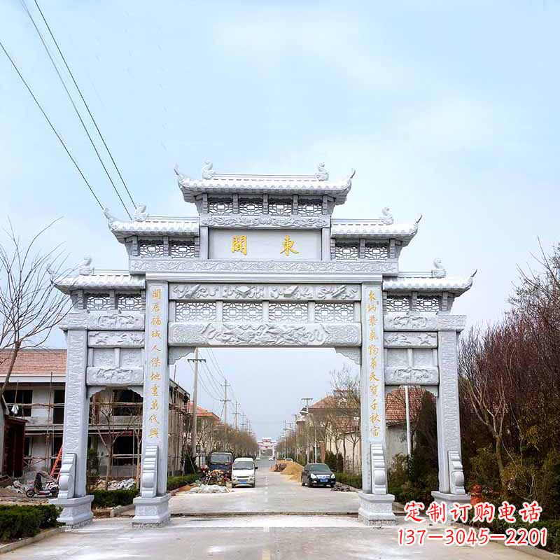 三明传承古风——村镇三门石牌坊雕塑
