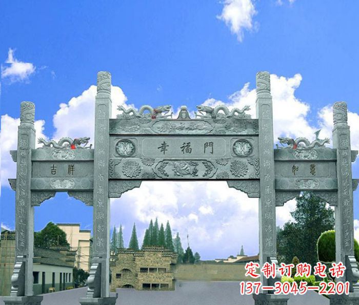 三明村庄三门牌坊的雕塑之美