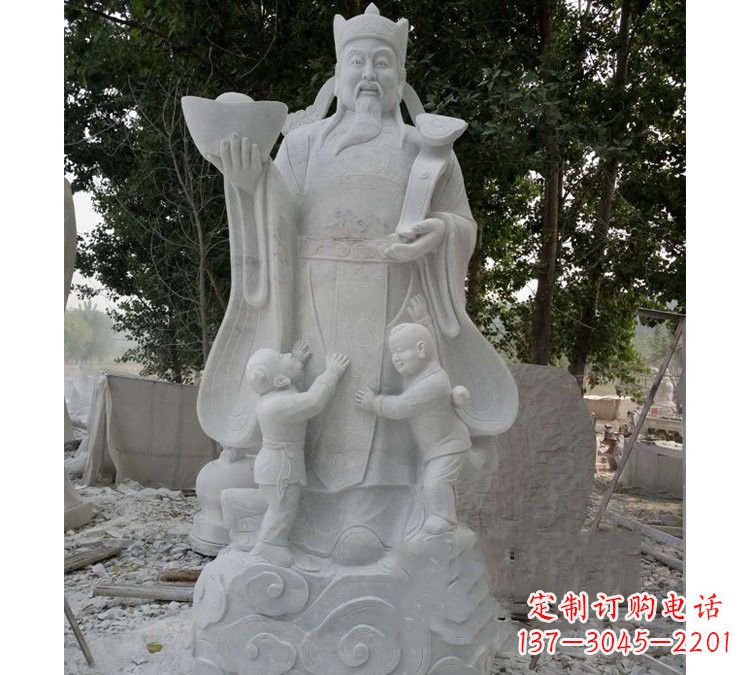 三明大理石财神雕塑——守护家庭繁荣
