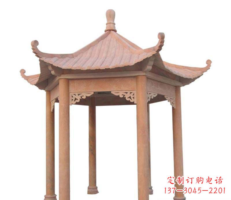三明大理石六角凉亭雕塑