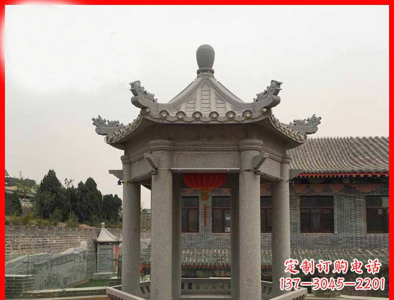 三明大理石六角凉亭石雕