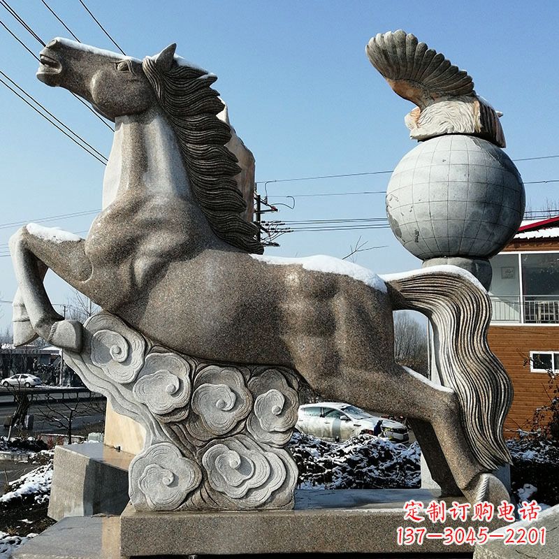 三明大理石马踏祥云雕塑