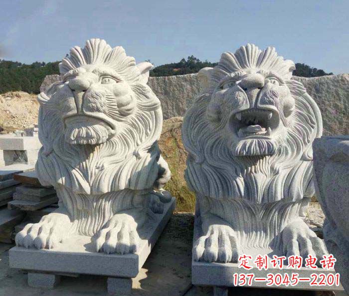 三明大理石西洋欧式石狮子雕塑
