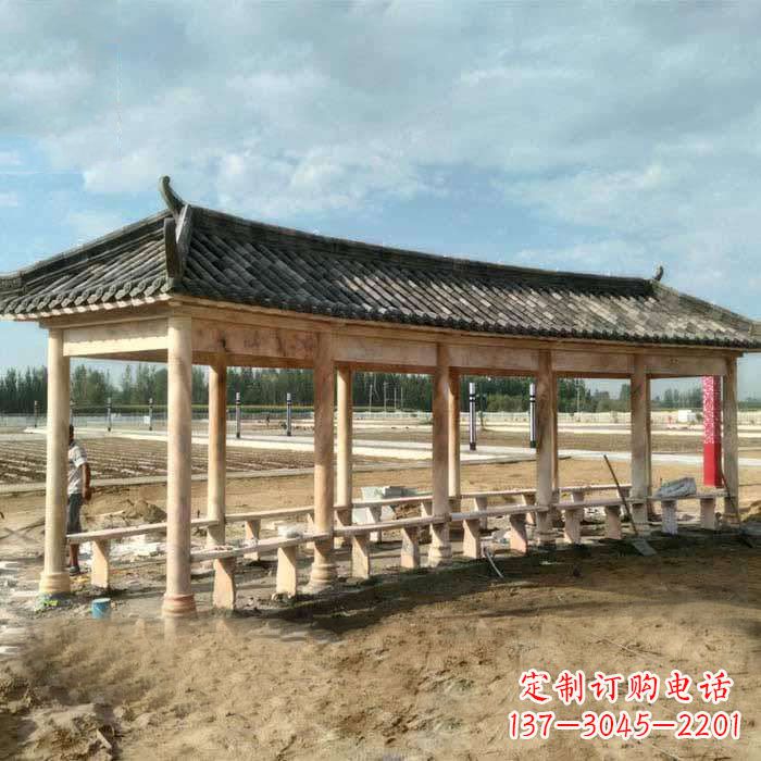 三明华丽精美的瓦石长廊雕塑