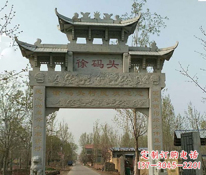 三明精美纯手工大理石牌坊雕塑