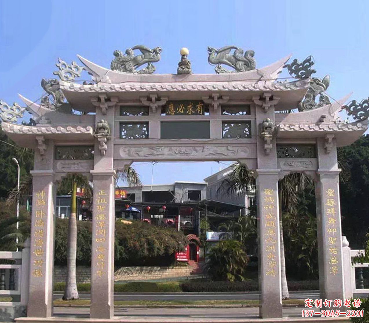 三明精美石雕牌坊雕塑——传承文化的艺术精品