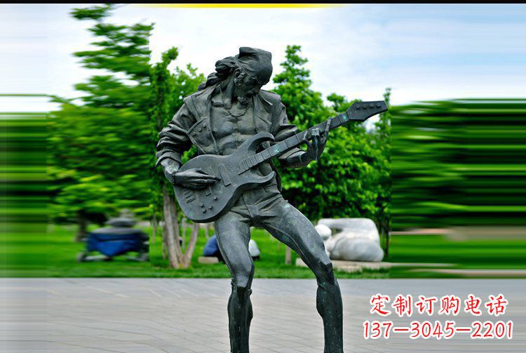 三明铜雕吉他景观雕塑