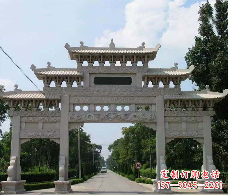三明道路三门牌坊石雕