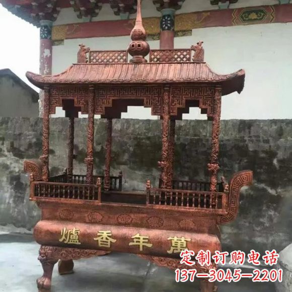 三明雕刻蝙蝠铜香炉
