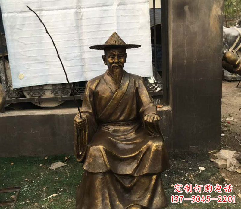 三明精美手工渔翁铜雕