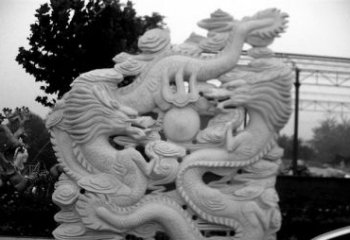 三明精美大理石双龙雕塑