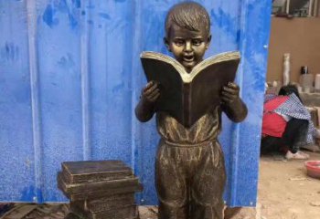 三明铜雕可爱的小男孩