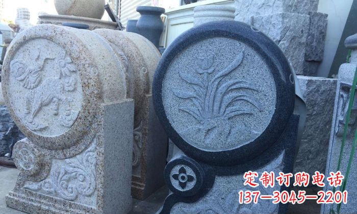 三明传统仿古抱鼓门墩雕塑