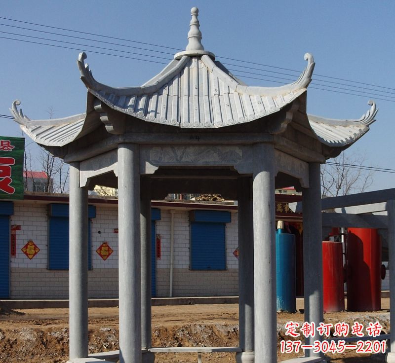 三明精美仿古石雕凉亭