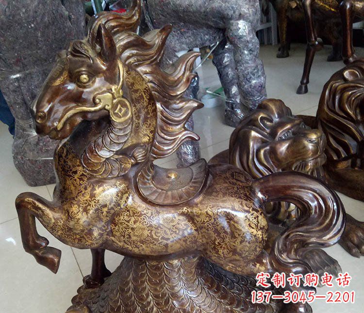 三明仿古雕塑马摆件