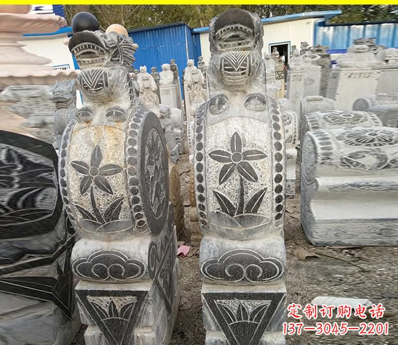三明仿古石门墩雕塑