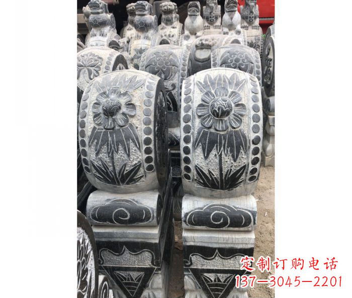 三明仿古石门墩镇宅抱鼓石雕塑
