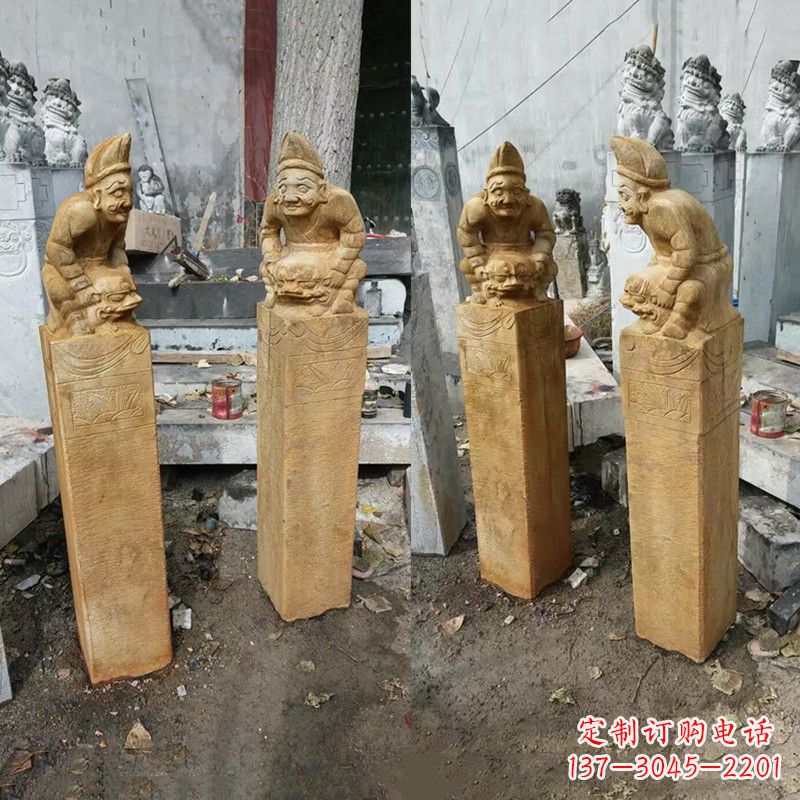 三明经典仿古拴马桩雕塑