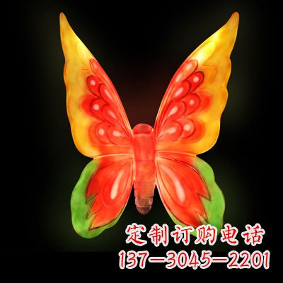 三明艺术雕塑大号黄色发光蝴蝶