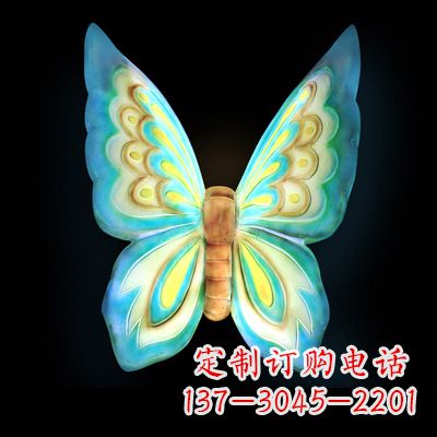 三明 大号蓝色发光蝴蝶塑像