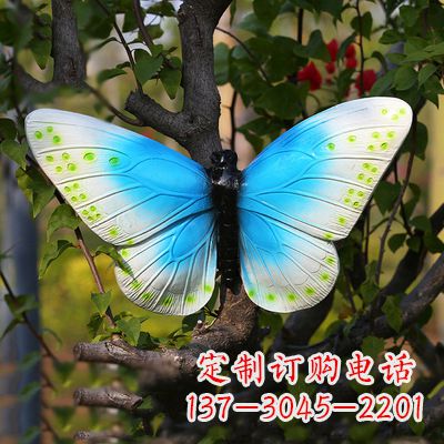 三明精致风韵,蓝白蝴蝶雕塑