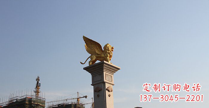 三明飞狮黄铜室内狮子雕塑