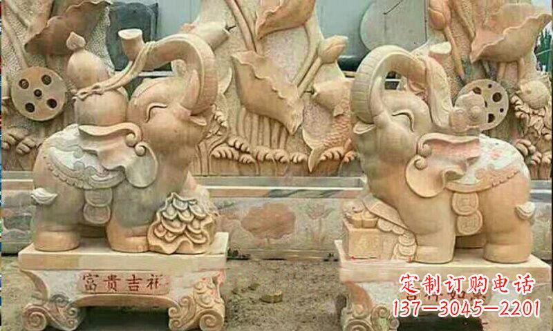 三明祥和典雅 富贵吉祥大象石雕