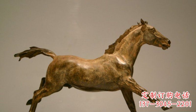 三明公园奔跑的马动物铜雕 (2)
