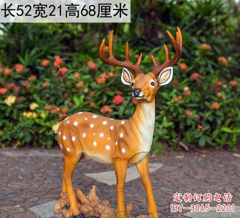 三明精美制作玻璃钢仿真梅花鹿雕塑