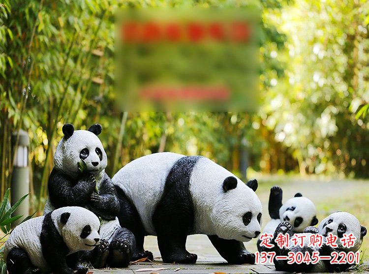三明玻璃钢仿真熊猫雕塑