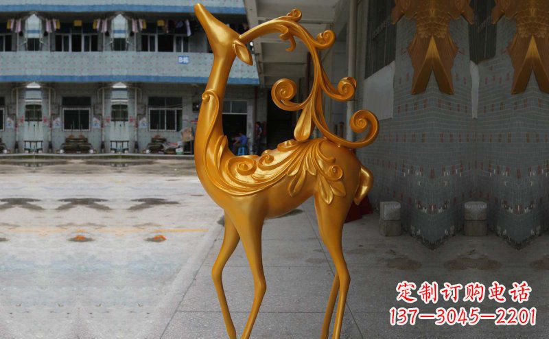 三明玻璃钢小鹿雕塑,装饰公园美景