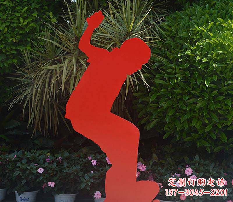 三明不锈钢男孩滑板雕塑