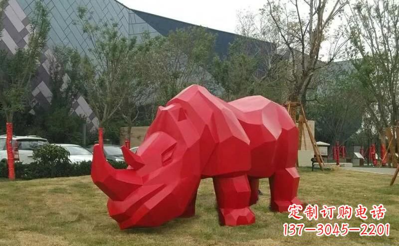 三明摩洛哥高端不锈钢犀牛雕塑