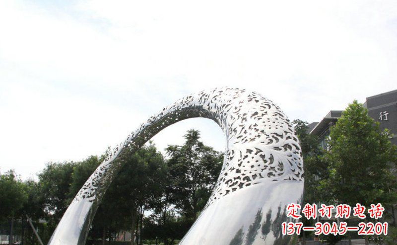 三明优雅定制不锈钢圆形拱门雕塑