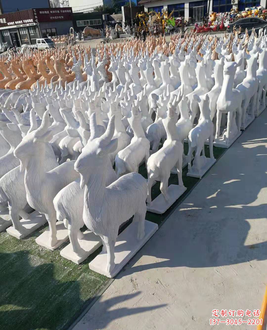 三明公园大理石动物羊雕塑