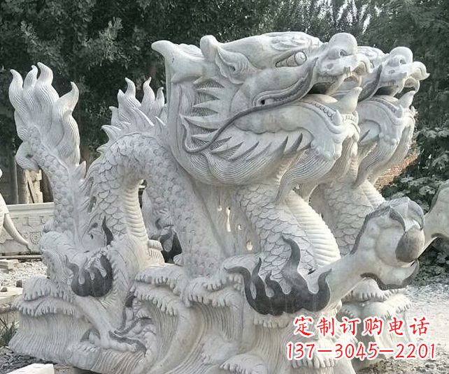 三明公园大理石生肖龙景观石雕